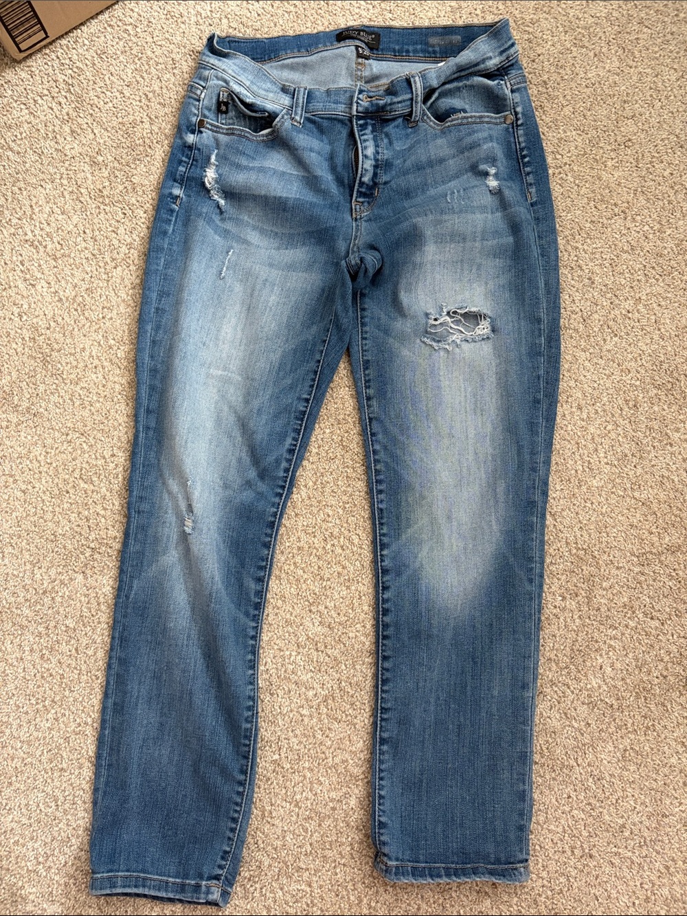 Judy Blue Light Blue Distressed Boyfriend Jeans